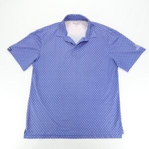 Straight Down Coronado Golf Course Polo Mens Large Blue Flamingo Performance